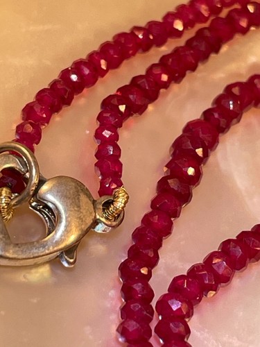 16.5" Strand AAA Grade Faceted Natural Ruby Gemstone Beads 34.60ctw - Picture 5 of 5