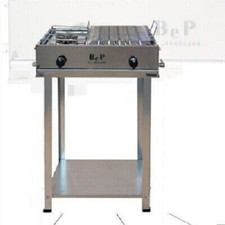 GRIGLIA BARBECUE CAMPING B & P CERTIFICATA 2 FUOCHI GRILL + FORNELLO CON TAVOLO