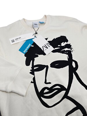 ZARA Oscar Marine Graphic Sweater NWT Size Small Soft Cotton Fiber Human Logo NY