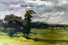 Watercolor Painting A Storm Is Coming Litvinov O. Unframed Original Art nAAA2874