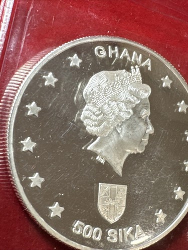 GHANA 2001 Silver (.925) Coin 500 SIKA The WINDSOR ROYALS - Picture 3 of 8