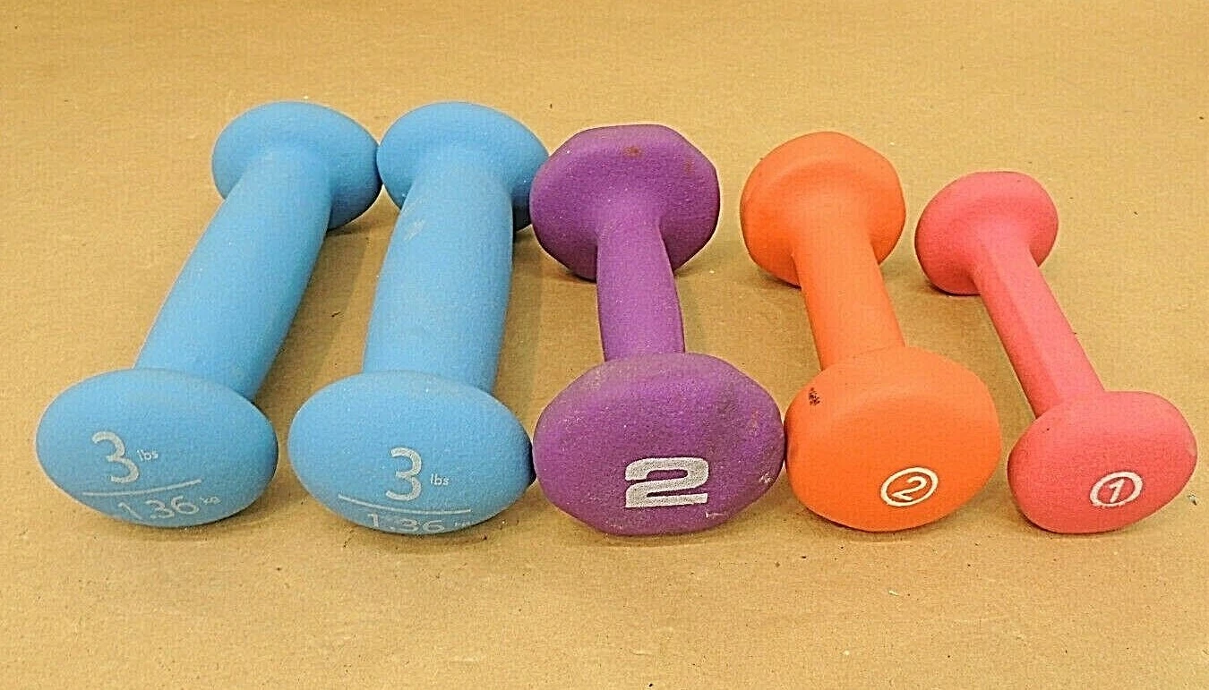 HANDWEIGHTS, LOT OF 5 - 3 LB., 2 LB., 1 LB.