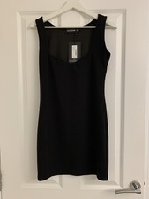 PrettyLittleThing Heart Neckline Little Black Dress Size 12 New with Tags