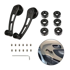 Black Billet Aluminum Window Crank Handle Winders Car Truck Glass Door Universal