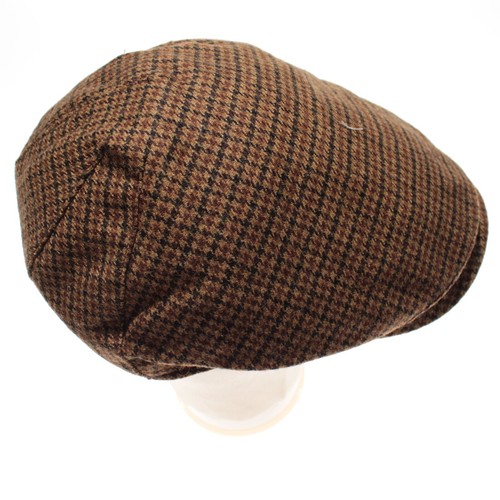 Wigens NWT Ivy Newsboy Cap / Hat Size 59, 7 & 3/8ths Brown Houndstooth 100% Wool - Picture 5 of 14