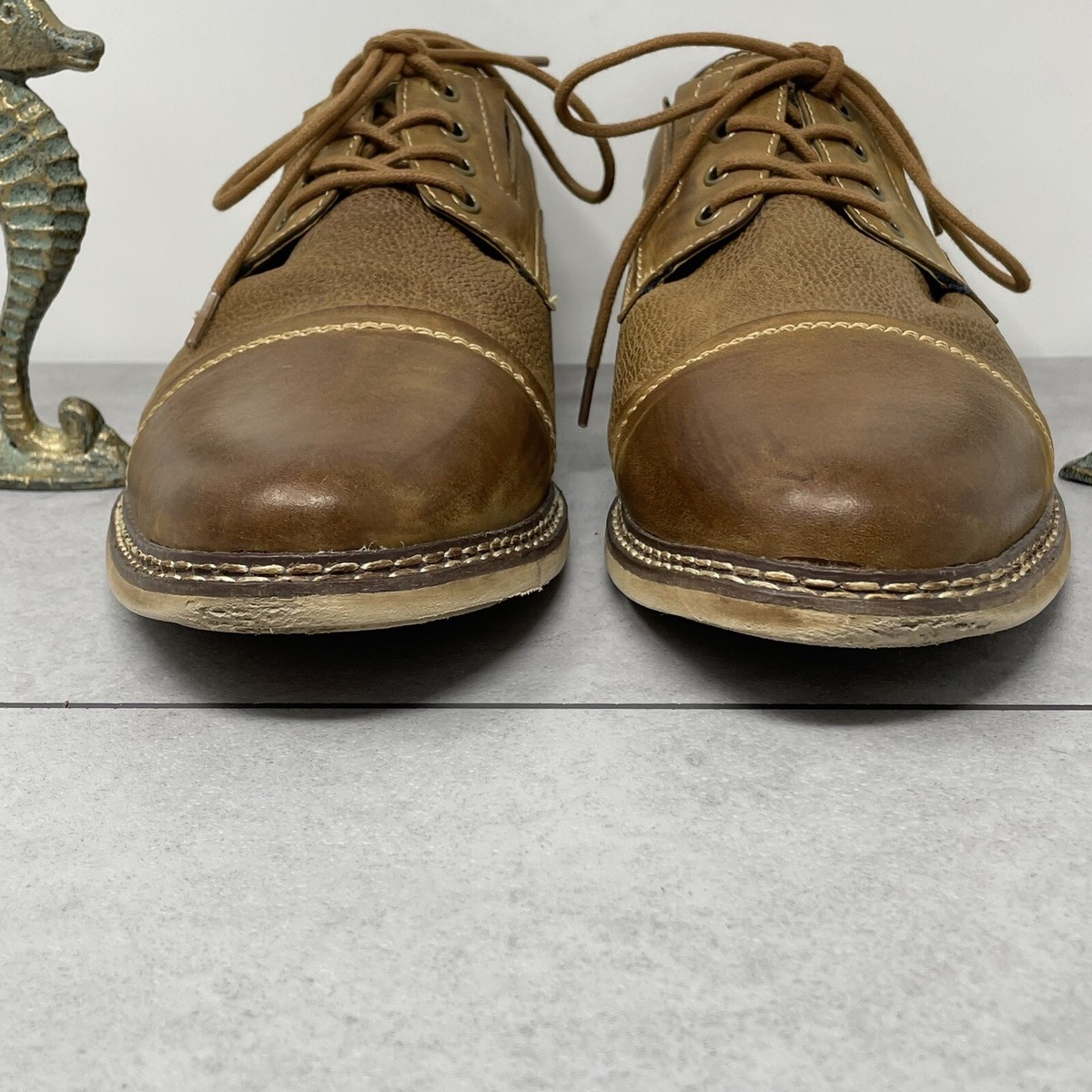 Steve Madden Brown TABLOID Leather Lace Up Oxford Shoes US 