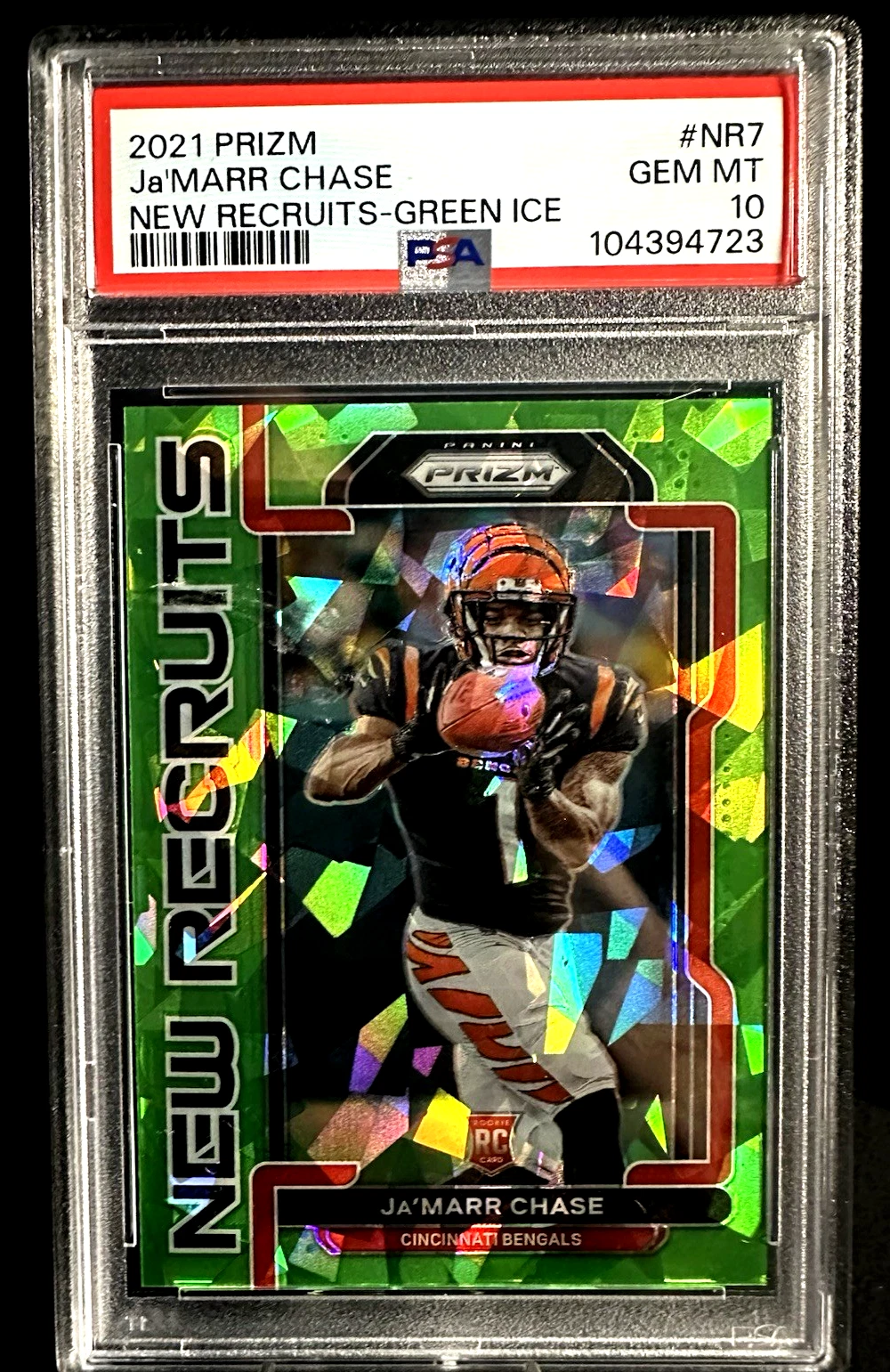 JaMarr Chase Panini Prizm New Recruits #NR7 Green Ice
