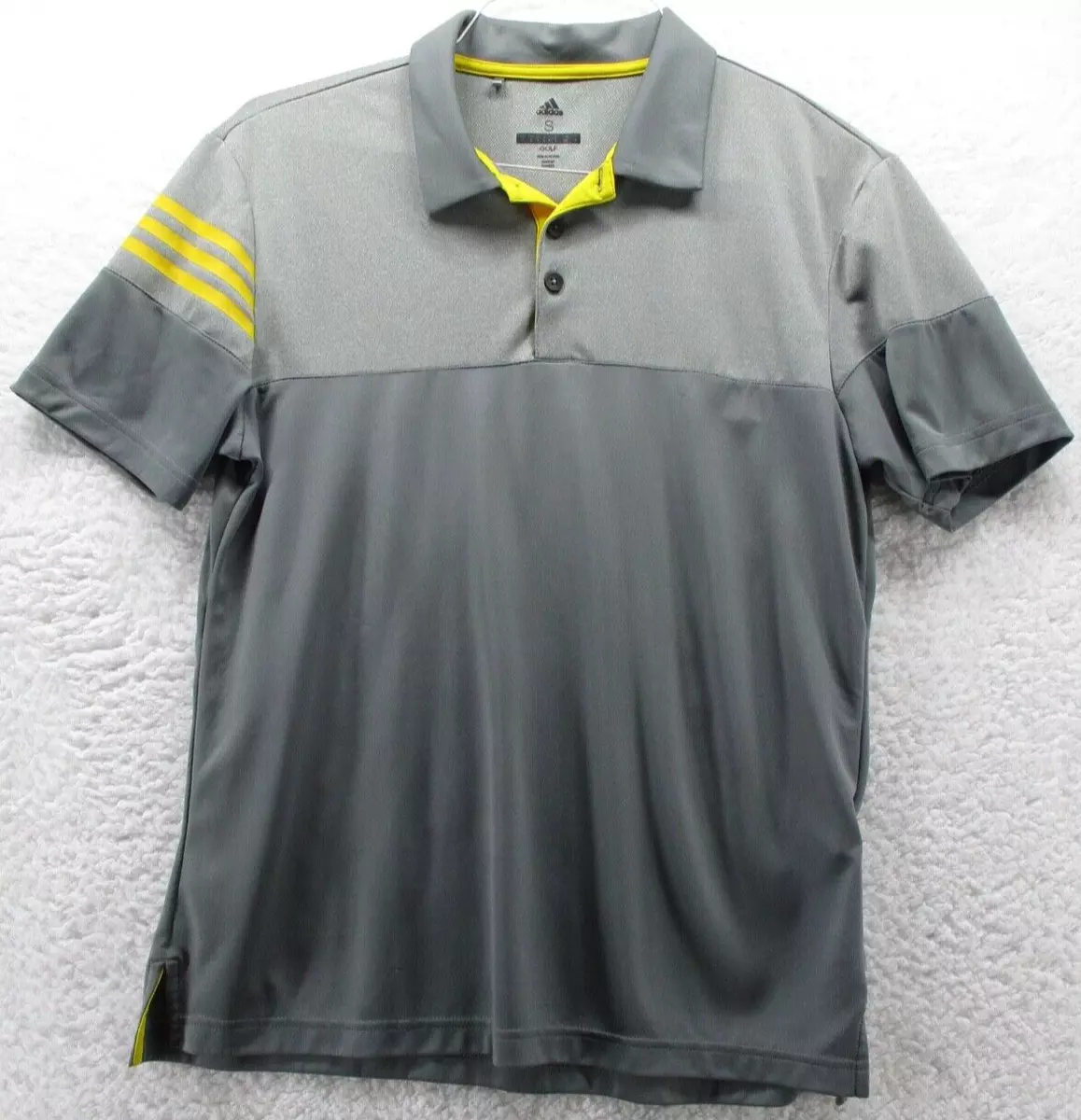 Adidas 3 stripe heather deals block golf polo shirt