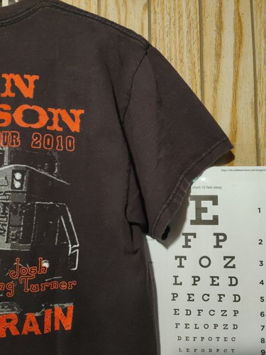 T-shirt da uomo grafica collo Alan Jackson 2010 Freight Train Tour Crew taglia media - Foto 16 di 19
