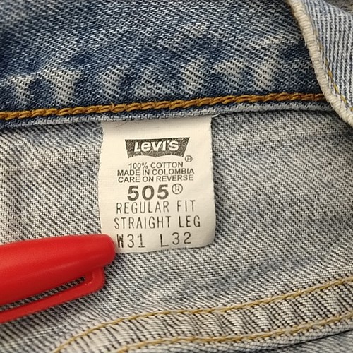 Vtg Levis 505 Jeans Men 31x32 Blue Light Wash 90s 80s 505-4891 Distressed - Picture 5 of 13