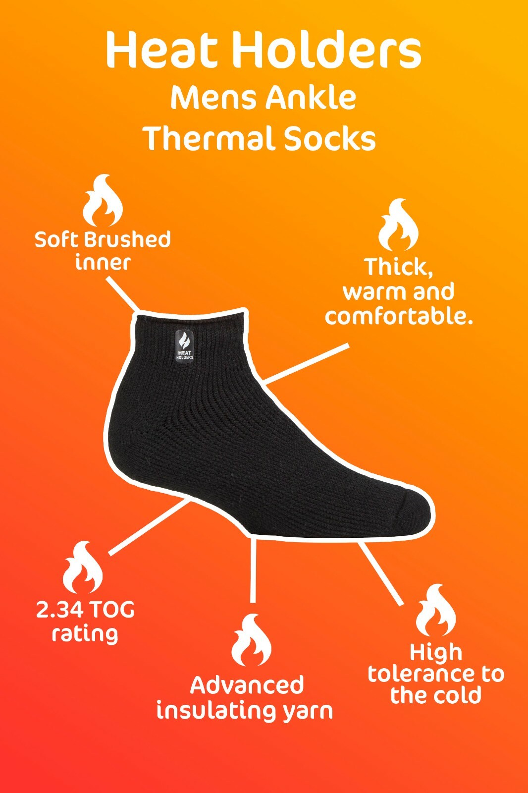 Heat Holders Mens Thermal Trainer Socks Low Cut Socks for Winter eBay