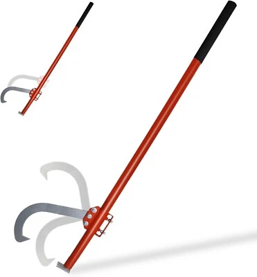 FEBTECH Cant Hook - 48" Wood Log Moving Tool With Adjustable Hook & Rubber Grip Handle