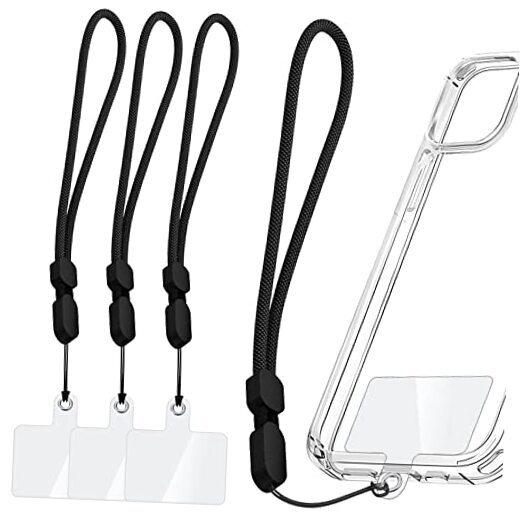 Cell Phone Lanyard Strap Holder for Around The Hand with Wrist 3PACK Black