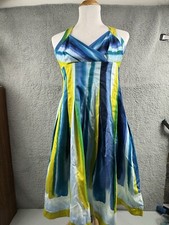 Calvin Klein Sleeveless Dress Size 4 Fit and Flare Striped Fit and Flare Cotton