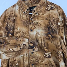 Redhead Brand Men’s Shirt XLT Long Sleeve Turkey Print Hunting Farm Country