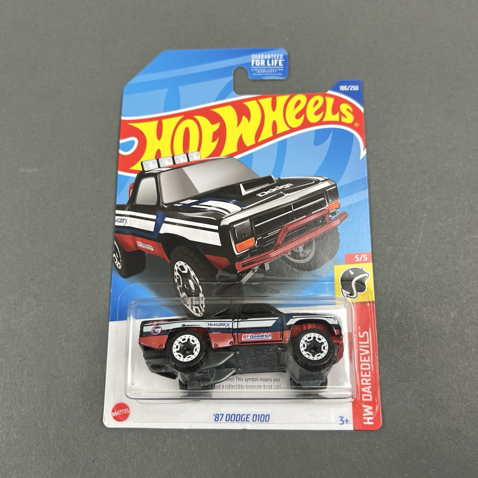 2022 Hot Wheels '87 Dodge D100 HW Daredevils 186/250 Treasure Hunt Diecast 1:64