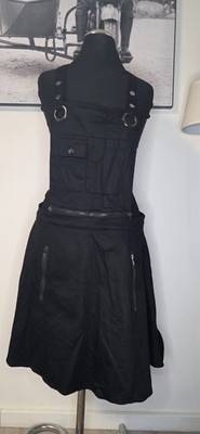 Banned Latzrock Gothic Gr. L 40 Grunge Kurz Rock Träger Schwarz