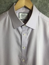 Charles Tyrwhitt Dress Shirt Mens 16.5 33 Classic Non Iron Purple Career Classic