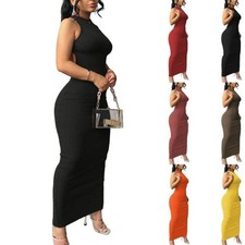 Womens Summer Casual Backless Sexy One-piece Bodycon Maxi Dress Long Dresses