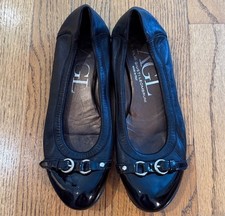AGL Attilio Giusti Leombruni Women's Black Leather Ballet Flats Size 38 US 8