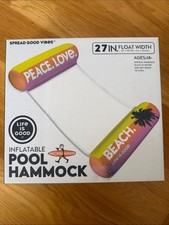 NIB Life is Good Inflatable Pool Hammock Peac...