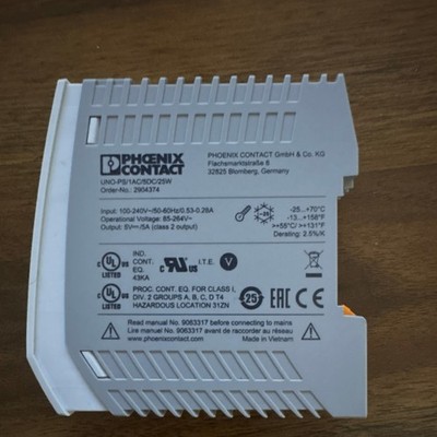 Phoenix Contact UNO POWER DIN Rail Power Supply 5V 5A 25W UNO-PS/1AC/5DC/25W