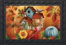 Briarwood Lane Fall Floral Birdhouses Doormat
