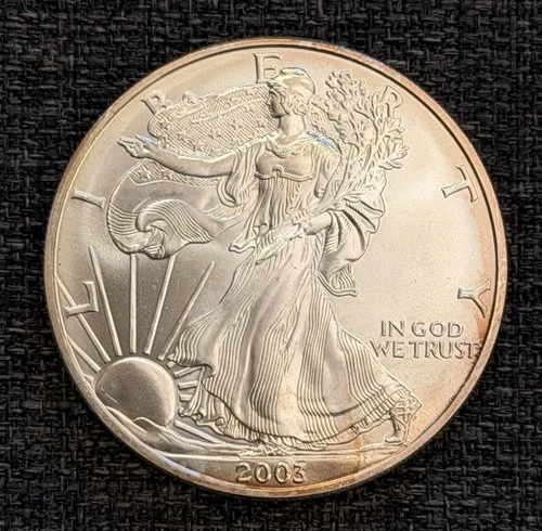 2003 American Silver Eagle Coin .999 Pure Silver - BU