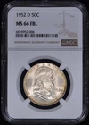 1952-D Franklin Half Dollar 50c NGC MS66 FBL - Premium Quality!
