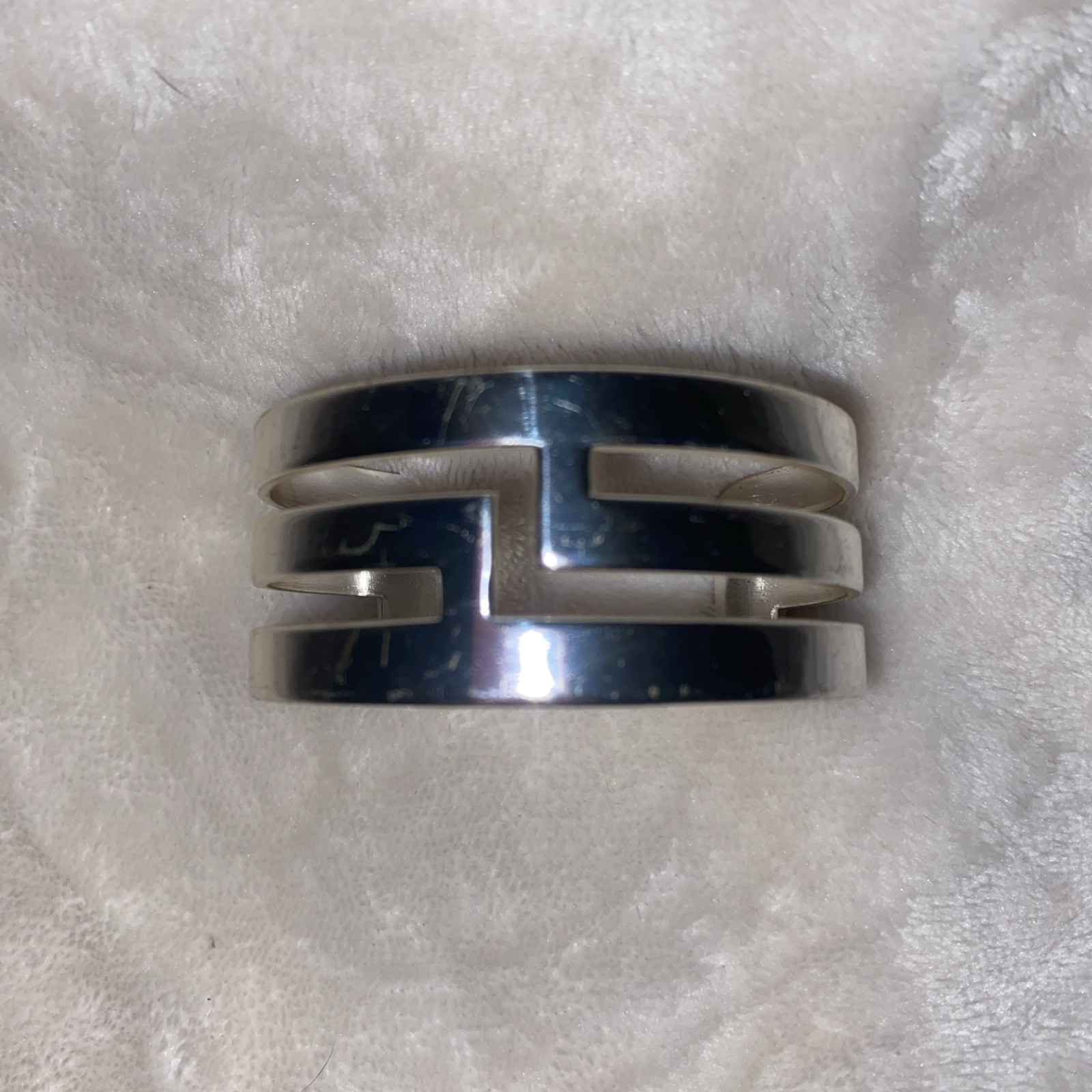 Rustic Cuff Bracelet Silver Tone Triple Band Cuff… - image 7