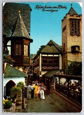 Vtg Postcard Rüdesheim am Rhein Village in Germany Posted 1977