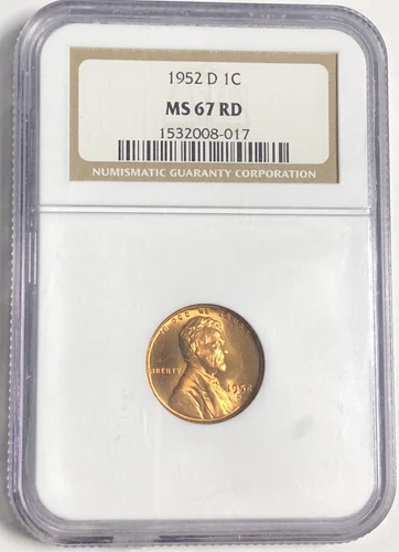 1952 D 1C "NGC MS67 RD - GREAT COLOR, LUSTOUS, STUNNING MIRRORS💥