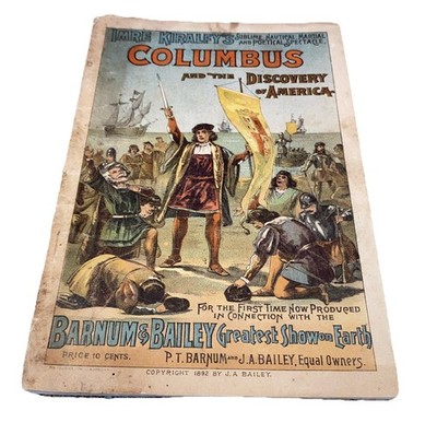 Antique 1892 Barnum & Bailey Circus Program Christopher Columbus America Rare