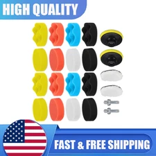 22Pc 3 In Polishing Pads Sponge Woolen Waxing Buffing Pad Kits M10 Drill Adapter
