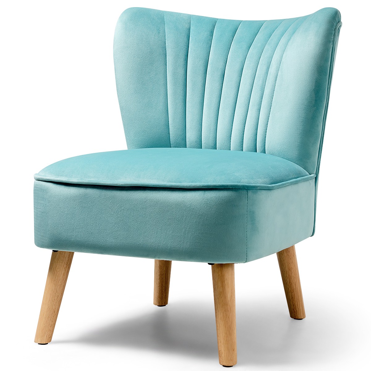 Velvet Leisure Single Sofa Upholstered Green