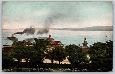 Vintage Firth of Clyde from the Gardens Dunoon Scotland Postcard AA169