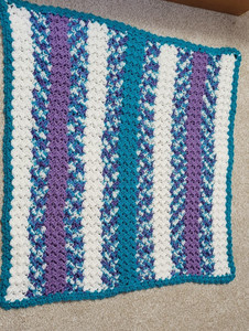 JUST MADE : Hand Crochet  Lap Blanket 34 X 35