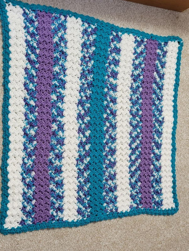 JUST MADE : Hand Crochet  Lap Blanket 34 X 35
