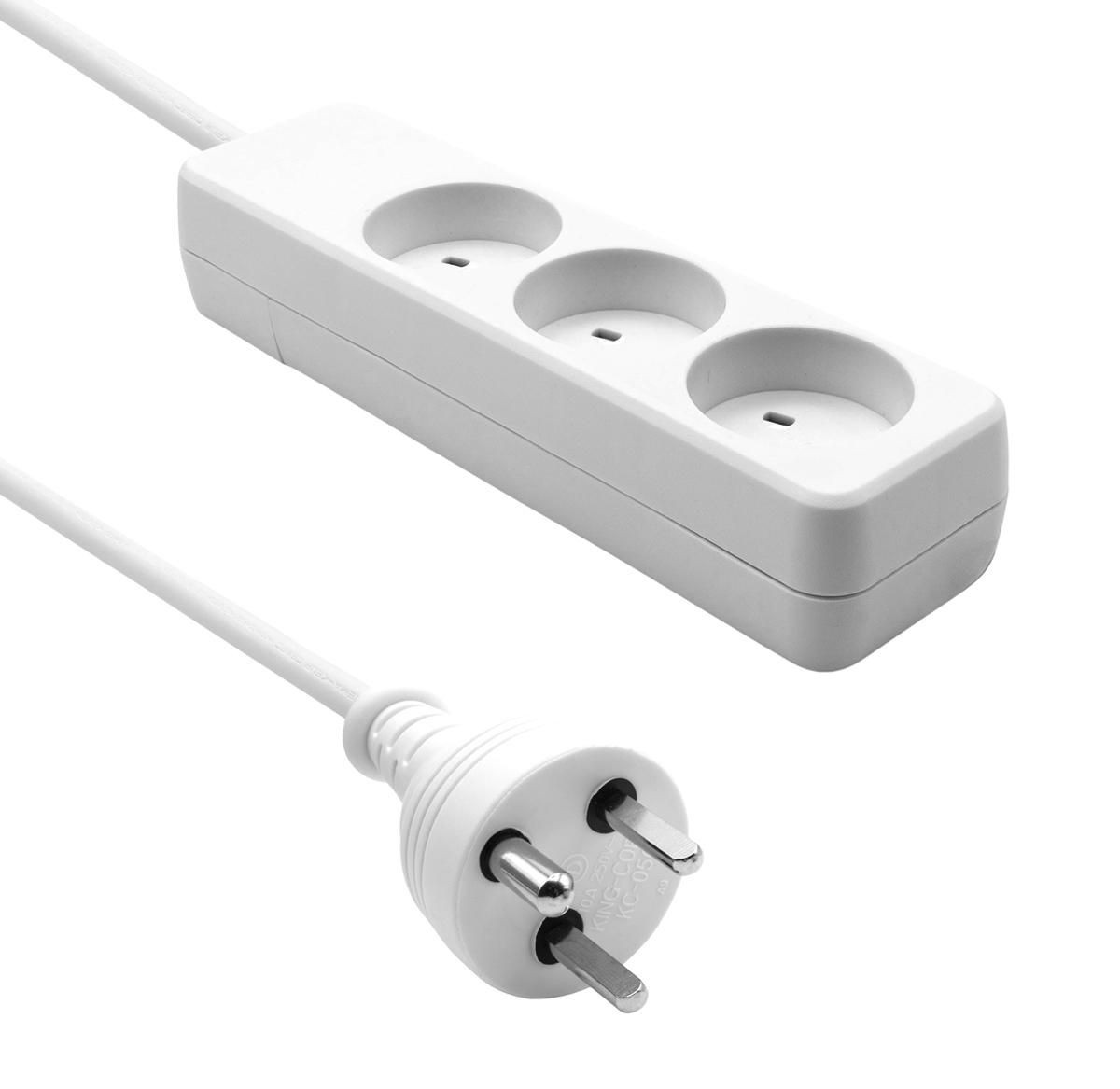 ProXtend KIT3-KIT04W Power Strip – 3-Way 4m White Extension Lead