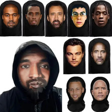 Cosplay Headwear Hiphop Fashion Balaclava 3D Printed Mask Elastic Mesh Full Face