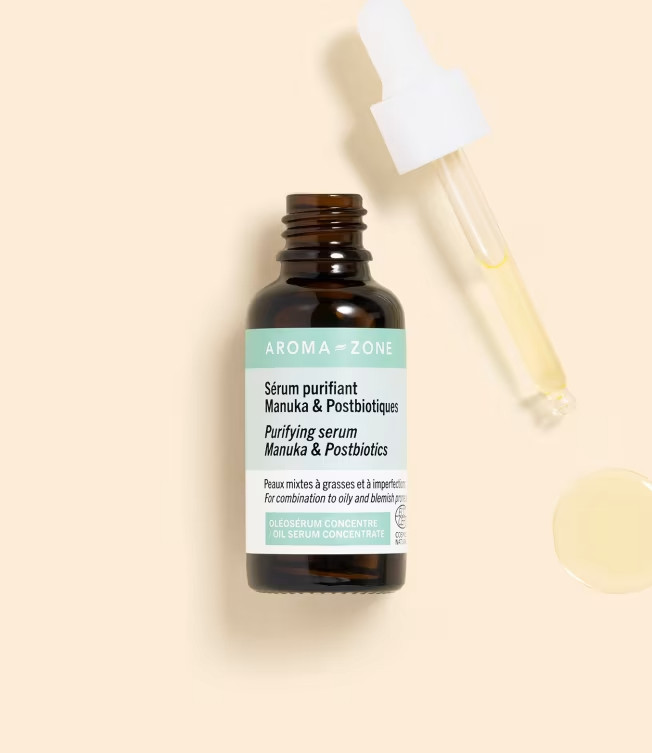 Sérum huile oléosérum manuka Aroma-Zone stop boutons et excès de sébum peaux mixtes