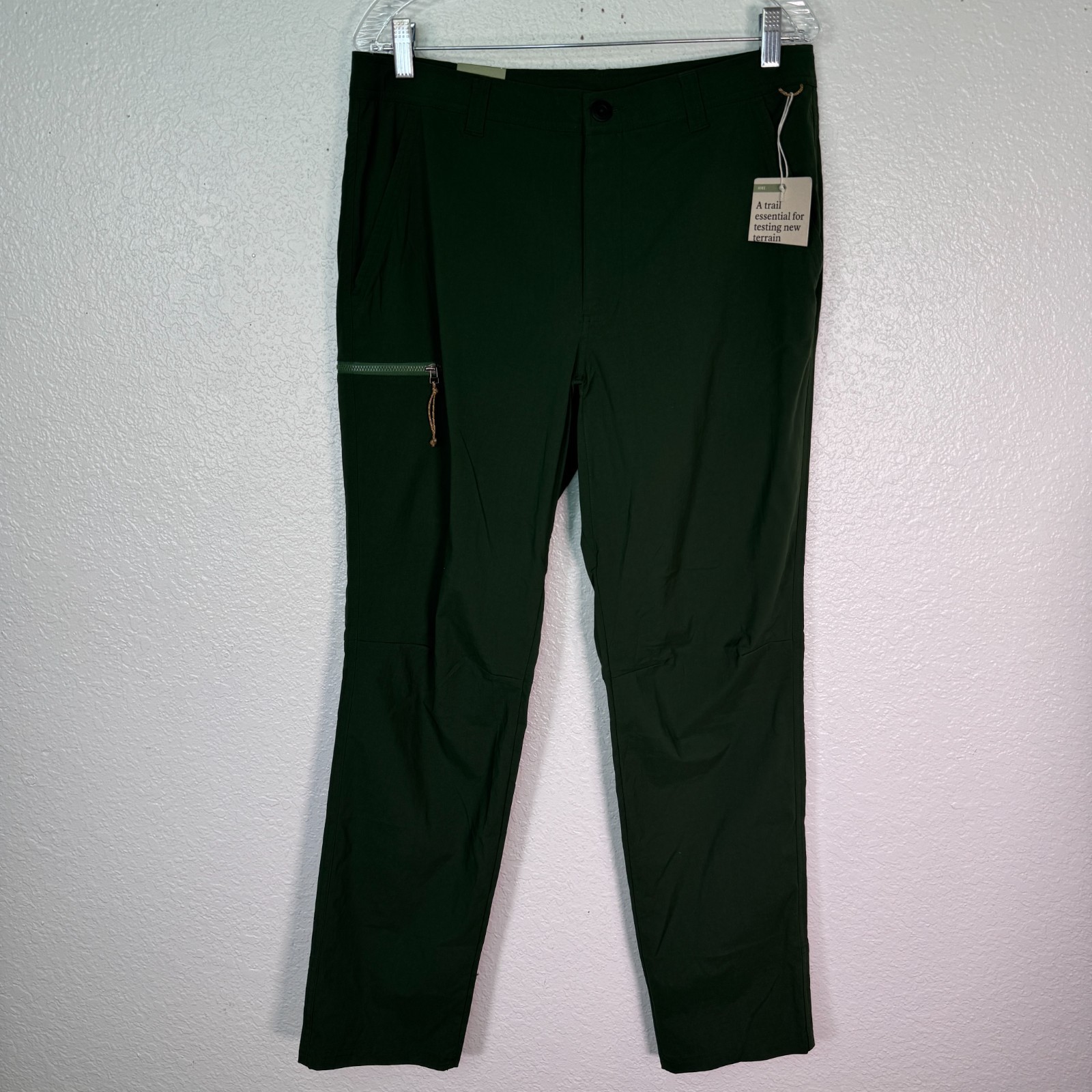 REI Trail Made Pants Mens 34 x 32 Hiking Trail Pant Outdoor UPF 50 NEW Green