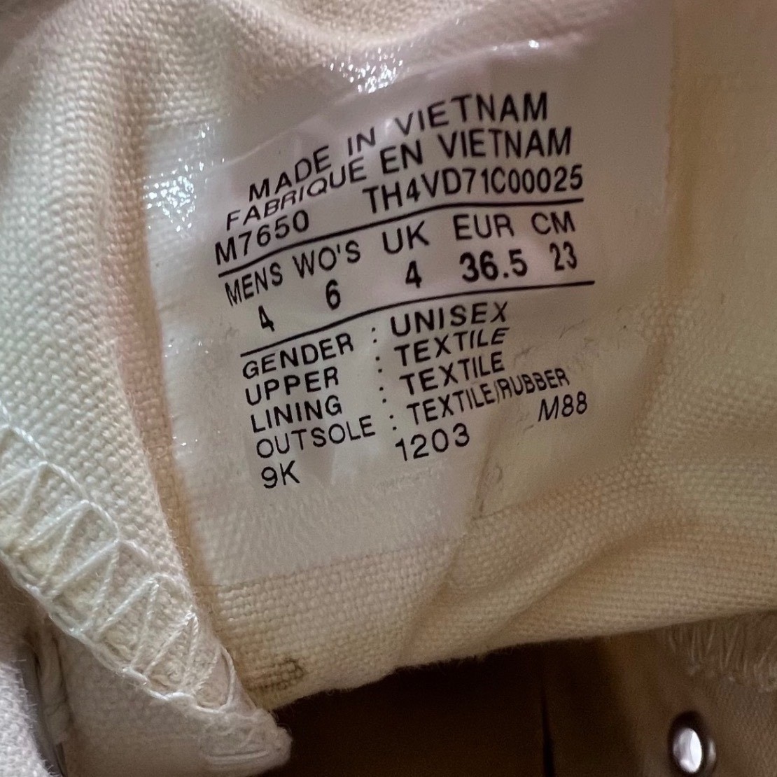 Vintage Converse Chuck Taylor All Star High Top Canvas Sneakers White Size 4 US thumbnail 13