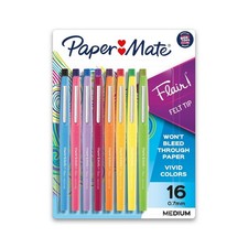 16pk Felt Tip Pens 0.7mm Multicolor: Quick Dry, Fade-Resistant, Contoured Grip