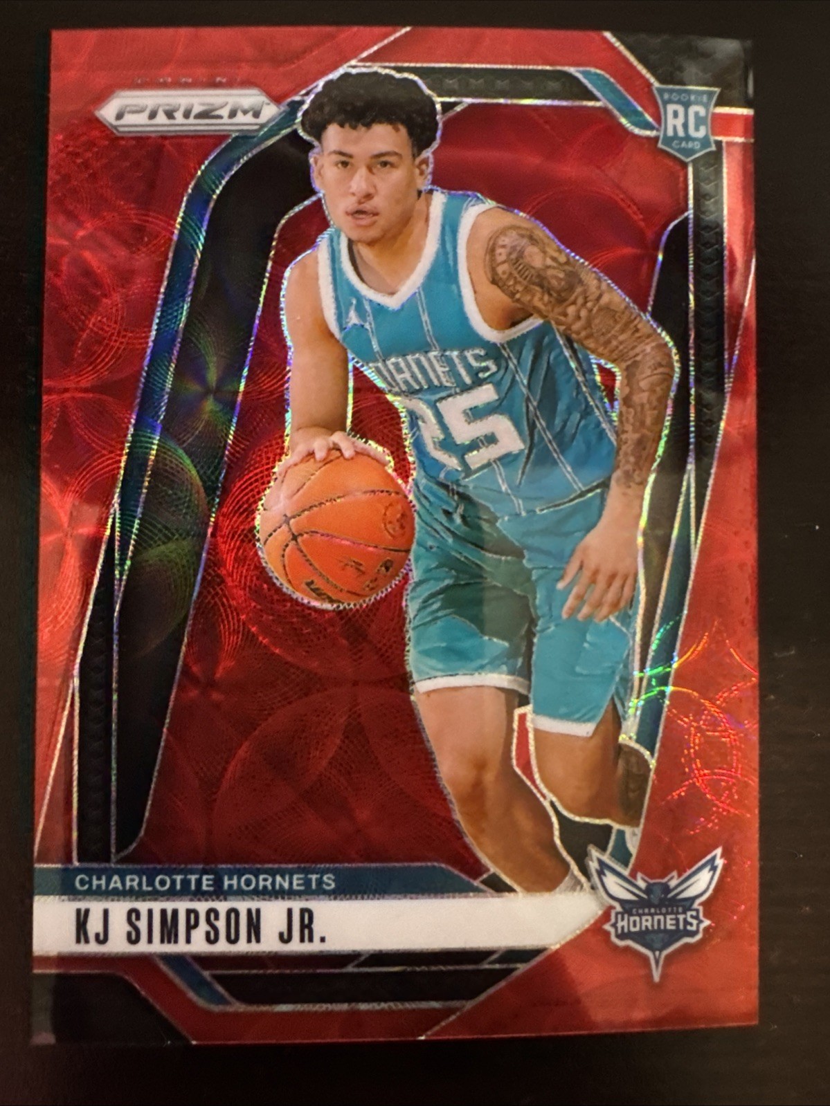 2024-25 Panini Prizm - KJ Simpson Jr. #247 Choice Red Prizm /88 (RC)