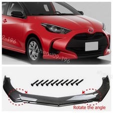 For Toyota Yaris Hatchback Front Bumper Lip Carbon Style 4pcs Add-on Body Kits For Toyota Yaris Hatchback Front Bumper Lip Carbon Style 4pcs Add-on Body Kits