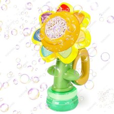 Bubble Machine for Kids, Rechargeable Dancing Sunflower Bubble Maker, Light Up