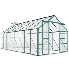 16 X 8 Polycarbonate Walk-in Greenhouse W Sliding Door Clear 16 X 8 Polycarbonate Walk-in Greenhouse W Sliding Door Clear