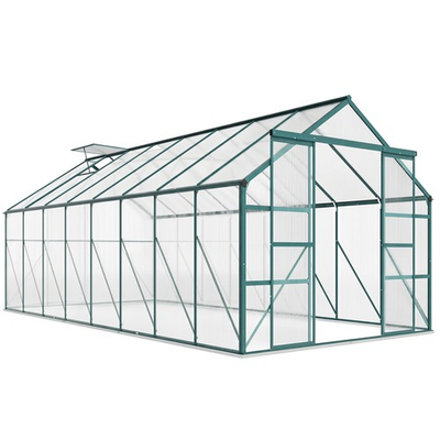 #ad 16#x27; x 8#x27; Polycarbonate Walk in Greenhouse w Sliding Door Clear $599.99