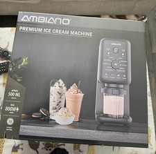 ALDI Ambiano Premium Ice Cream Machine 800W 500ml Compressor Black Pint & Lid